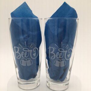 16 oz. Custom Laser Engraved Beer Heart Mugs Beer Glasses